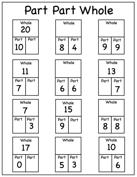 Part Part Whole Worksheet - Abhayjere.com