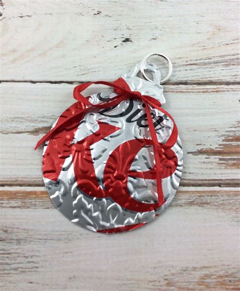 DOUBLE-sided Christmas Ornament. Recycled Soda Can Art. Embossed. Diet ...