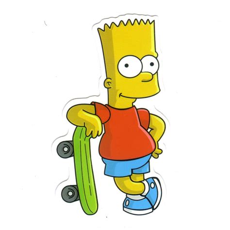 #1223 Bart Simpson Skateboarding, Height 8 cm, decal sticker ...