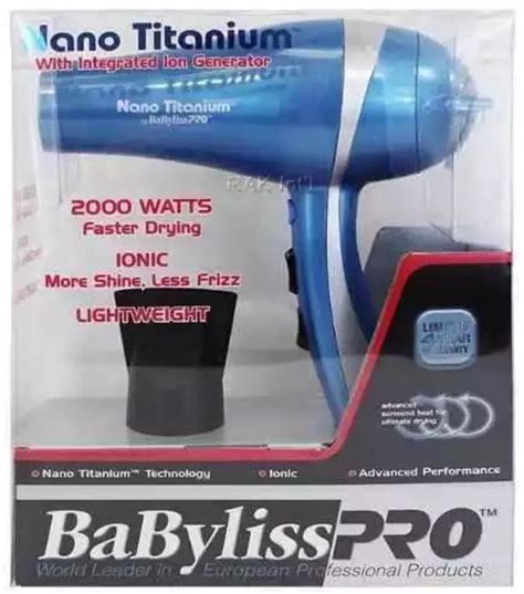 NEW Babyliss Pro Nano Titanium Ionic 2000 Watts Hair Dryer Blower ...