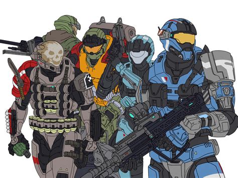 Halo Reach: Noble Team (Flat Colours) by leonalmasy on DeviantArt