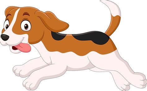 Cartoon funny dog running isolated on white background 5151712 Vector ...