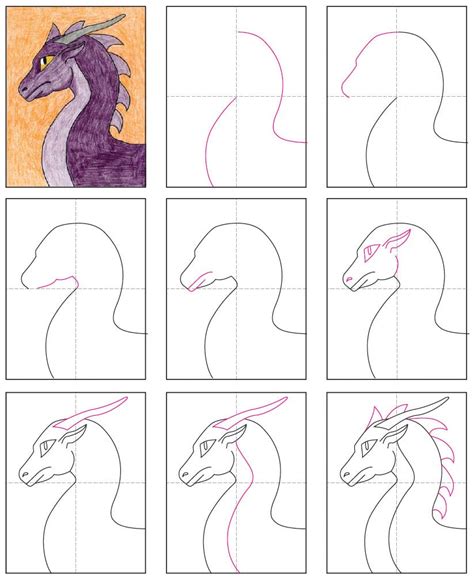 How To Draw A Viking Dragon Head - Draw easy