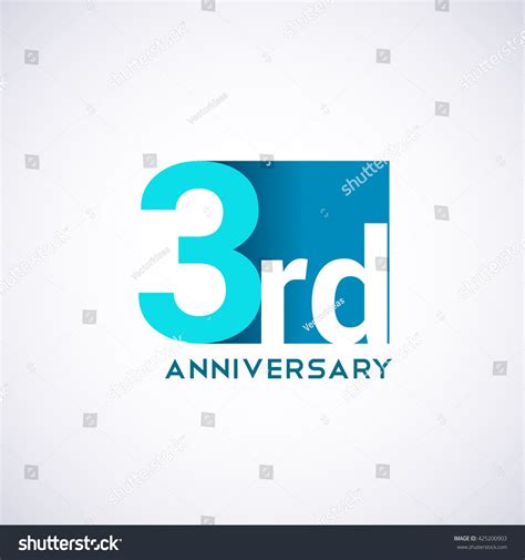 Template Logo 3rd Anniversary Blue Colored Stock Vector (Royalty Free ...