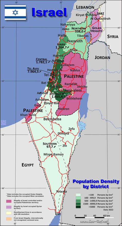 Israel Population Density Map