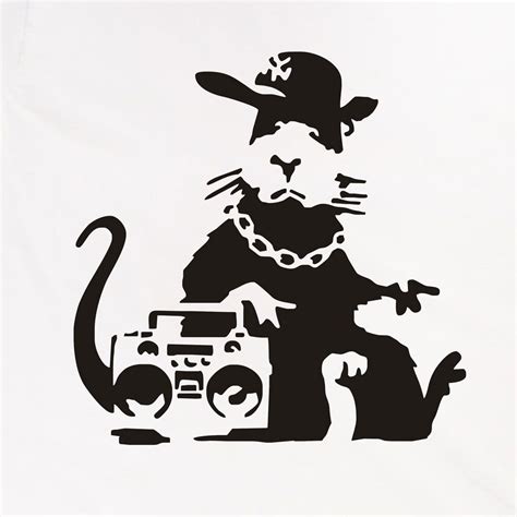 Stencil Art Banksy Rat