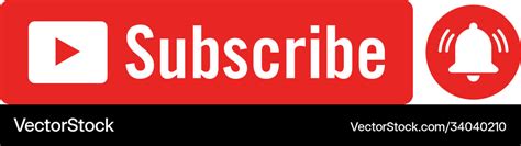 Red subscribe button with notification bell Vector Image