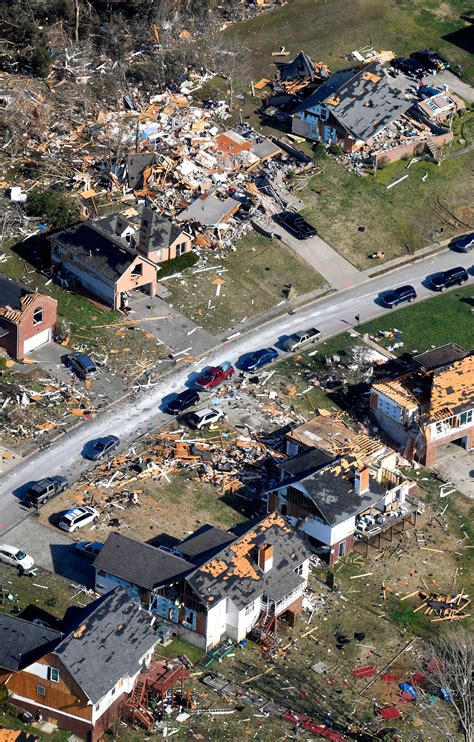 Aerial photos of tornado damage in Nashville and Putnam County