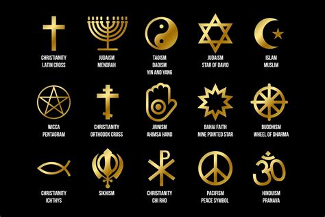 Set of religious signs. Icons for religion faith 6953451 Vector Art at ...