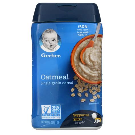 Gerber Baby Cereal, Oatmeal, 8 Ounce Oatmeal 8 Ounce (Pack of 1)