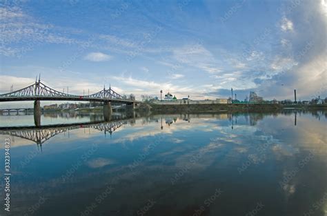 Riverview on the Volga river close to the Old Volga bridge, Old ...