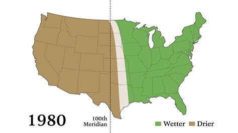 This GIF shows how far the 100th Meridian has shifted since 1980 | Grist