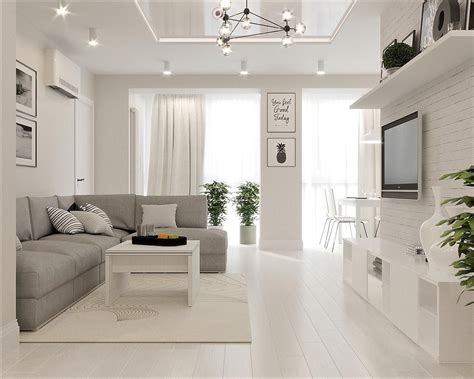 White & Grey Interior Design in the Modern Minimalist Style