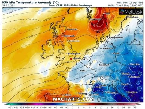 Long-range forecast: Chart turns orange as sizzling heat sweeps to UK ...