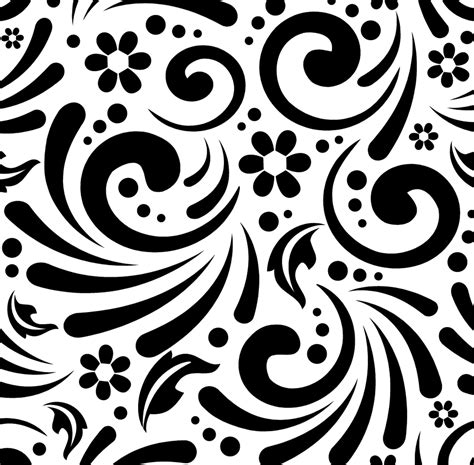 Silhouette of a Floral Pattern Seamless Clipart Pattern Clip - Etsy UK