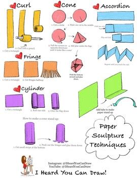 Basic Paper Sculpture Techniques by I Heard You Can Draw | TPT