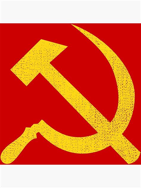 "Retro & Vintage Communist Hammer & Sickle Flag" Poster by Chocodole ...