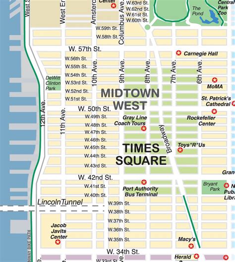 Map of Midtown West, NYC