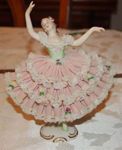 BEAUTIFUL GERMAN DRESDEN PORCELAIN LACE BALLERINA FIGURINE | Porcelain ...