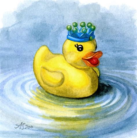 Rubber Ducky, King of the Bathtub, Duck Art, Bathroom Art, Nursery Wall ...