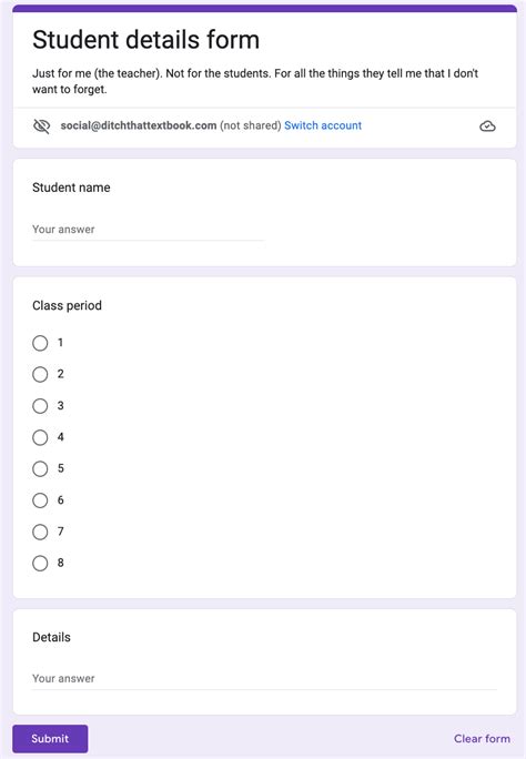 15 Google Forms templates you can use in class tomorrow - Ditch That ...