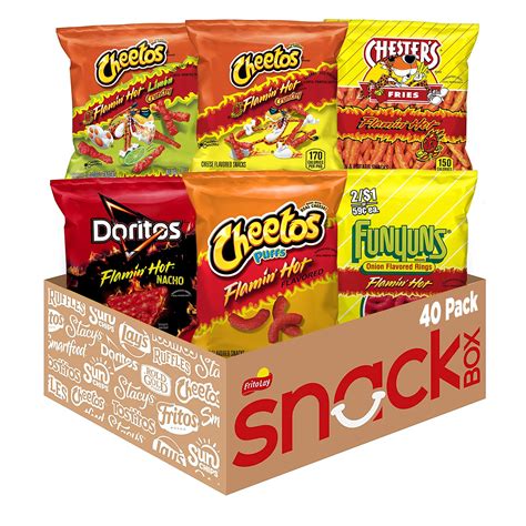 Hot Chips And Spicy Chips Variety Snack Box With Chips, Jerky, Chomps ...