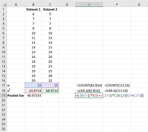 How to Calculate Pooled Variance in Excel (Step-by-Step)