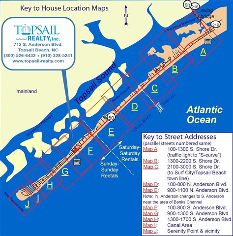 Topsail Beach Map | Beach Map