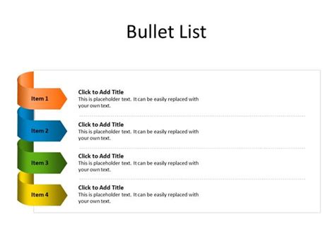 PPT Slide-Bullet List - 4 items - Multicolor