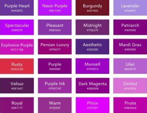 90+ Shades of Purple with Names, Hex, RGB, & CMYK