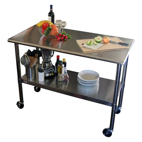 TRINITY EcoStorage™ 48-in. NSF Stainless Steel Prep Table with Wheels ...