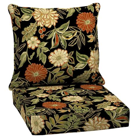 Outdoor Patio Cushions - Aloha Black Floral Outdoor High Back Chair ...