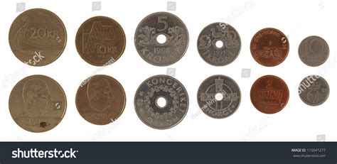 Norwegian Krone Coins Isolated On White Stock Photo 115041277 ...