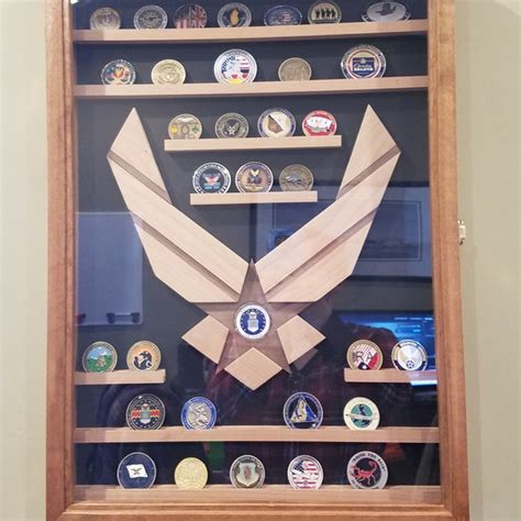 Air Force Challenge Coin Display Case // Wall Mount Military | Etsy