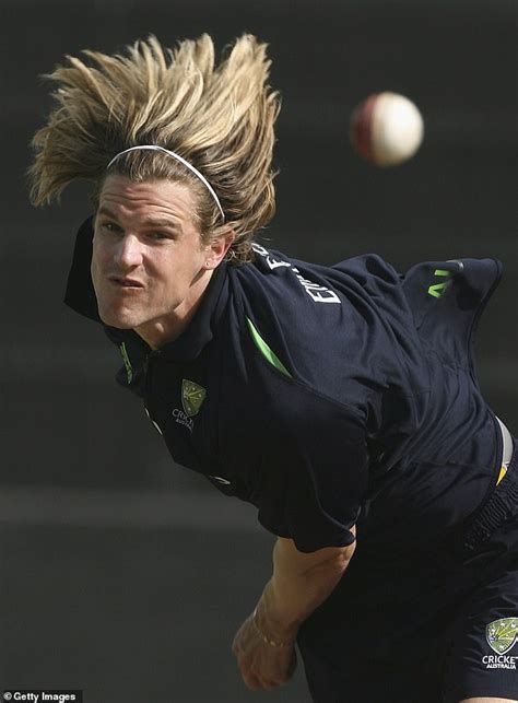 Australian cricketer Nathan Bracken is unrecognisable as he stands for ...