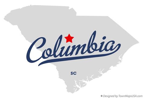 Map of Columbia, SC, South Carolina