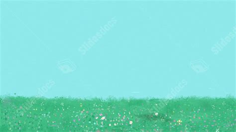 Green Sky Grass Summer Lawn Painted Grassland Powerpoint Background For ...