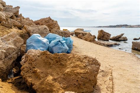 Rubbish on the Beach. Ecological Problem. Beach Pollution Stock Photo ...