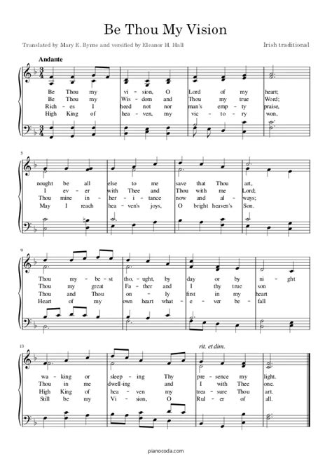 Be Thou My vision Piano Sheet Music