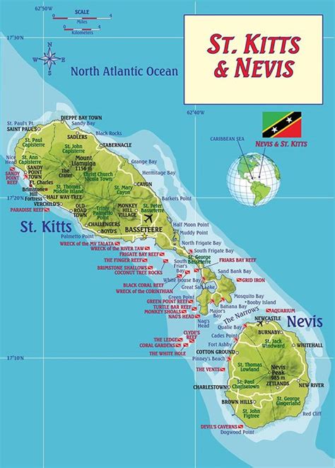 St Kitts and Nevis Maps | Printable Maps of St Kitts and Nevis for Download