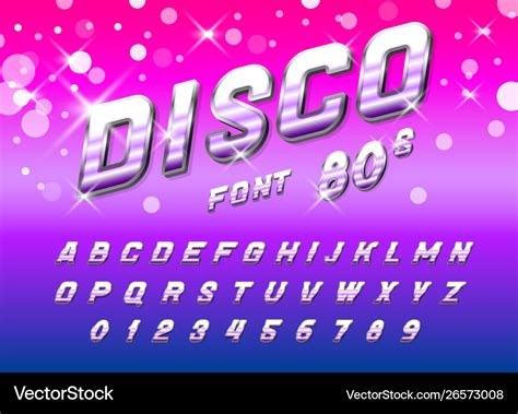 Disco font for posters comic retro alphabet Vector Image