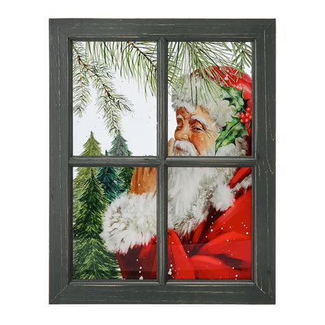 Decorative santa claus window, 16 x 19'' - Décors Véronneau