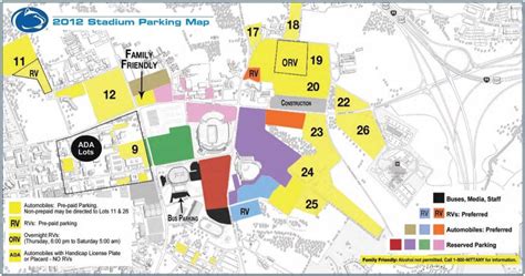 Penn State Football Parking Green Lot Map - Printable Map