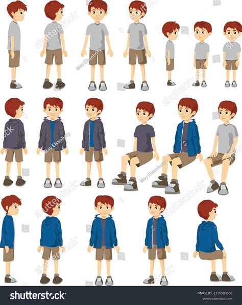 Red Head Young Boy Kid Model Stock Vector (Royalty Free) 2116503533 ...