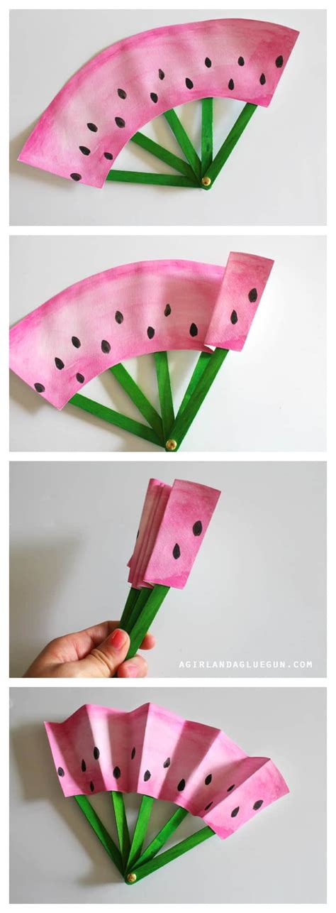 diy fruit fans -a fun kids crafts - A girl and a glue gun