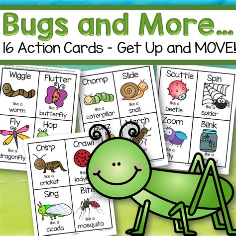 Set of insects and more action cards, perfect for distance learning and ...