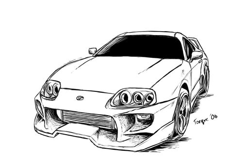 Toyota Supra Drawing Sketch Coloring Page | Toyota supra, Cars coloring ...