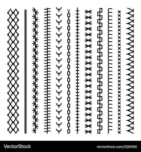 Collection stitch patterns Royalty Free Vector Image