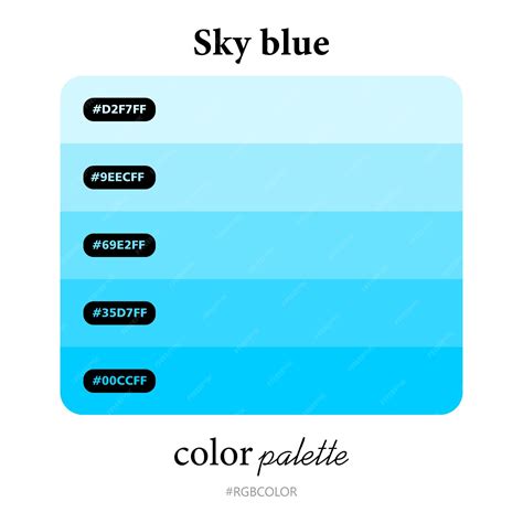 Premium Vector | Sky blue color palettes accurately with codes, perfect ...