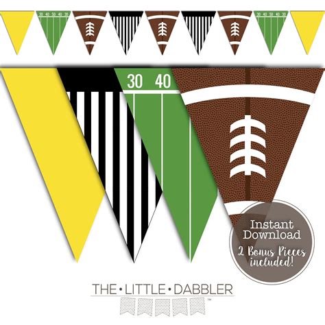 Printable Football Banner -- Super Bowl Party Banner, Football Birthday ...